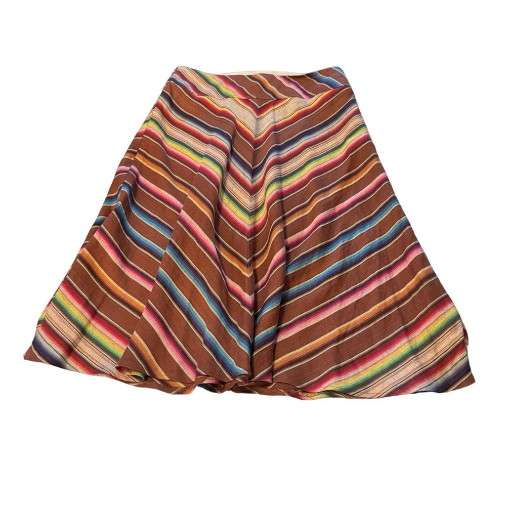 FINAL PRICE Ralph Lauren Vintage Serape Linen Southwestern Skirt Ladies 12 - Picture 2 of 6